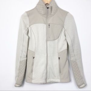 Athleta Sand Oatmeal Sweater Full Zip Jacket Size XXS